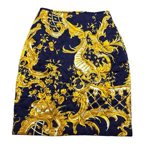 Vintage CRISCA by Escada 100% Silk quilted skirt designer size 36 (small) luxury
